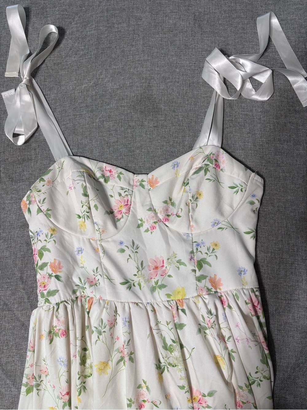 White Floral Tie-Shoulder Sundress